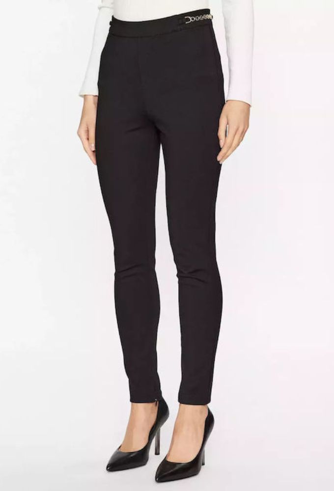 Guess Γυναικείο Ψηλόμεσο Υφασμάτινο Παντελόνι Μαύρο