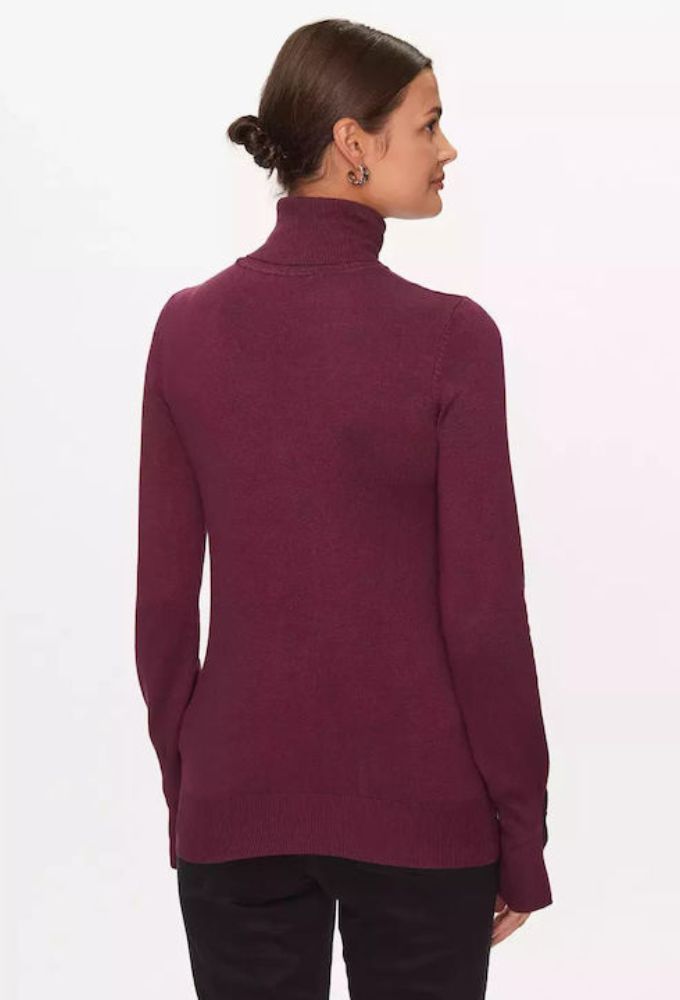 Guess Μακρυμάνικο Γυναικείο Πουλόβερ με Ζιβάγκο Μπορντό - Image 2