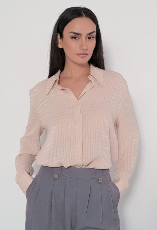 Fullah Sugah Γυναικείο Πουκάμισο Nude Μονόχρωμο