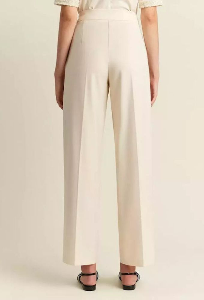 Forel Γυναικείο Υφασμάτινο Παντελόνι σε Ίσια Γραμμή Εκρού - Image 4