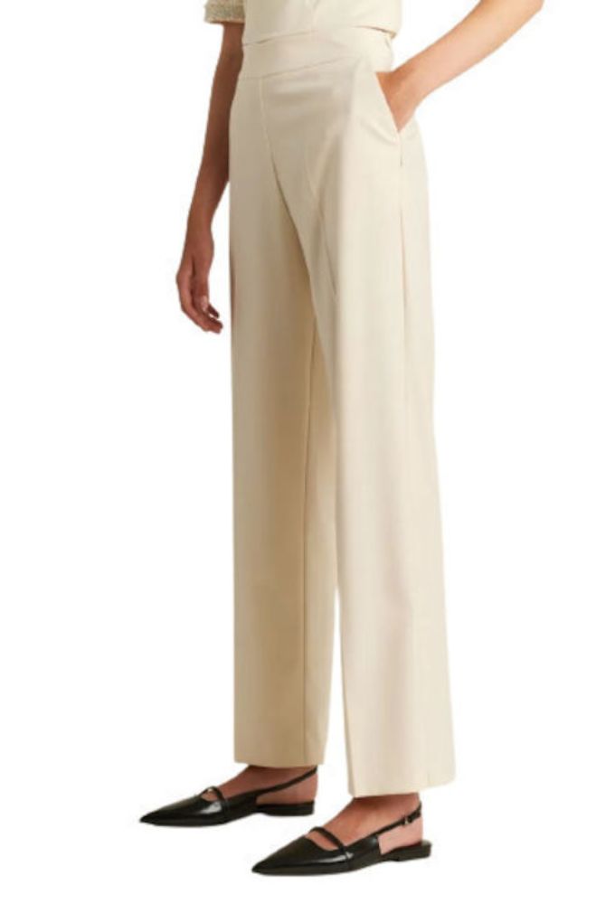Forel Γυναικείο Υφασμάτινο Παντελόνι σε Ίσια Γραμμή Εκρού - Image 2