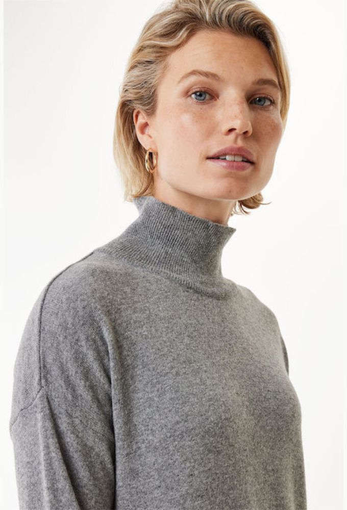 Mexx Fashion Midi All Day Φόρεμα Πλεκτό Γκρι - Image 2