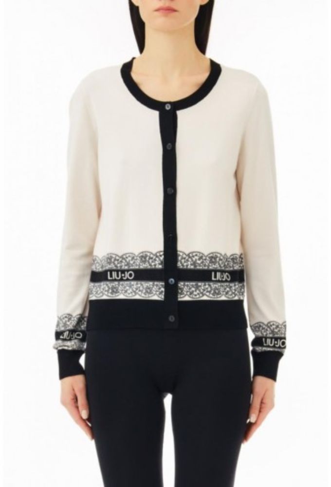 Liu Jo Γυναικεία Μακρυμάνικη Ζακέτα με σχέδιο στα μανίκια