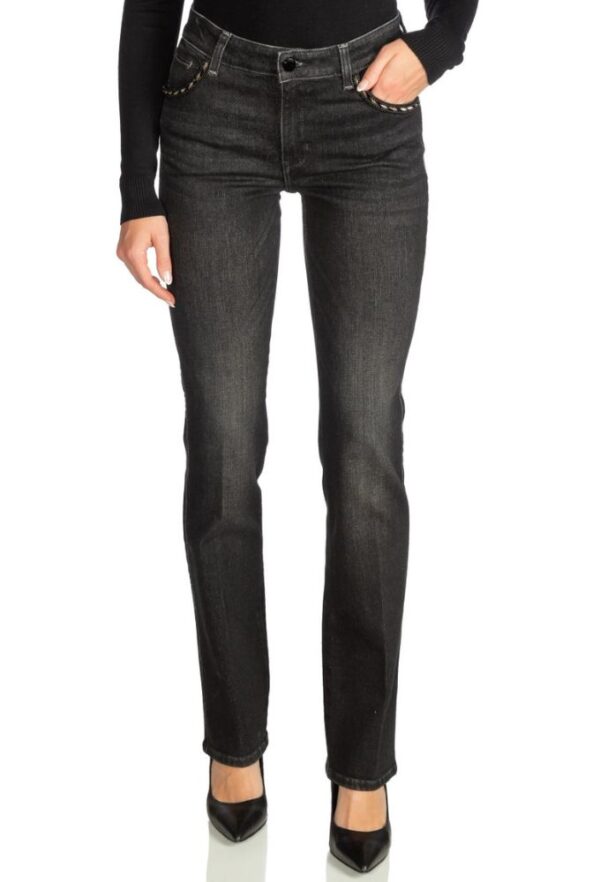 Guess Γυναικείο Τζιν Παντελόνι Straight Μαύρο