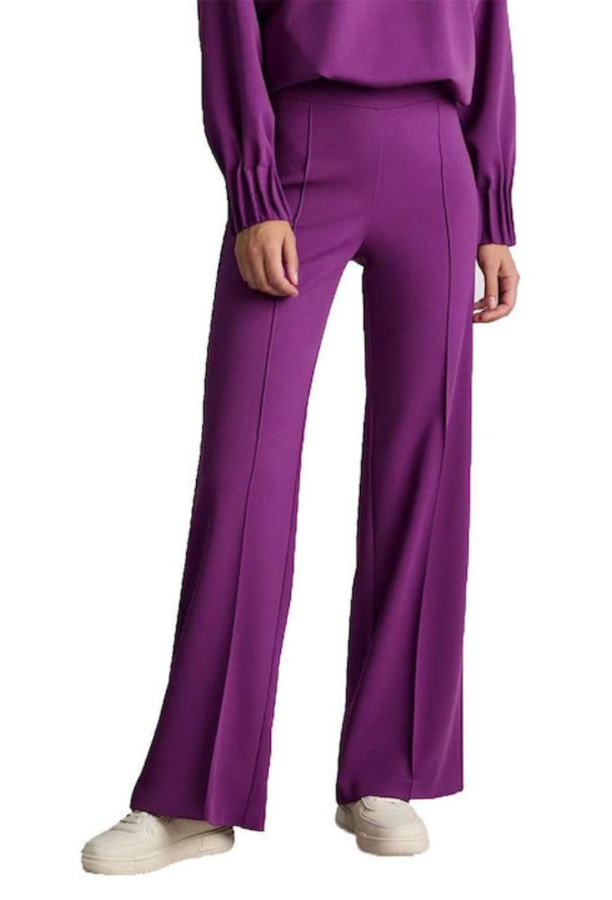 Forel Γυναικείο Υφασμάτινο Παντελόνι σε Κανονική Εφαρμογή Μωβ