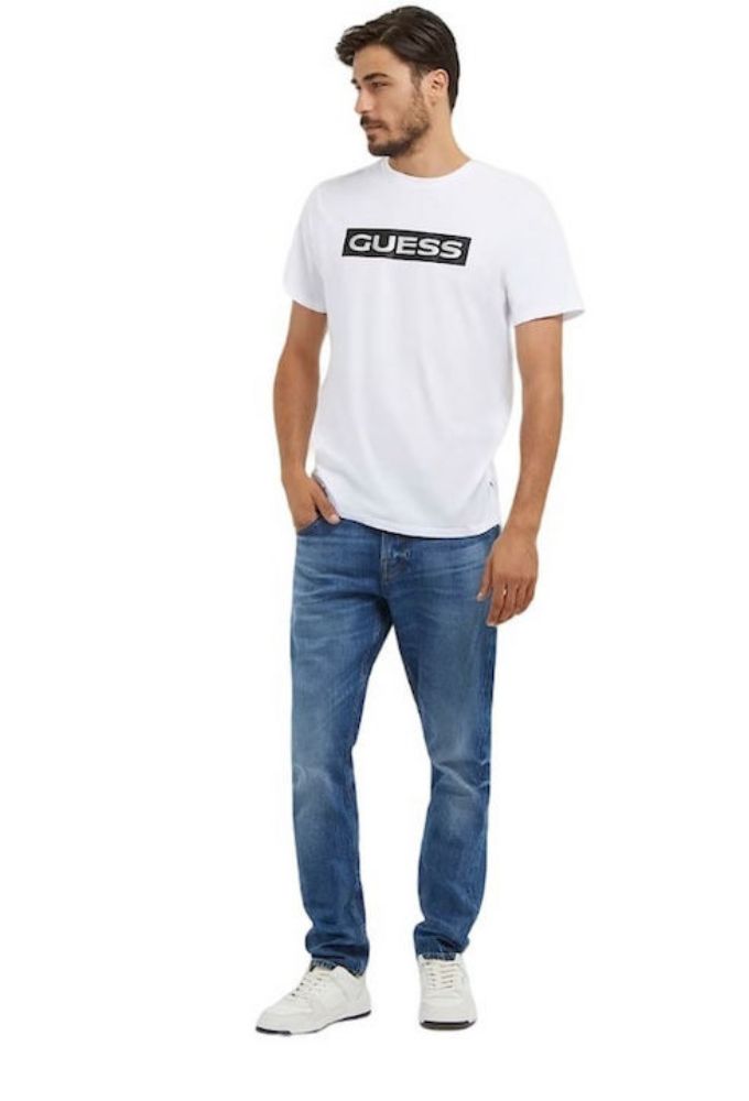 Guess Ανδρικό T-shirt Κοντομάνικο Λευκό - Image 3