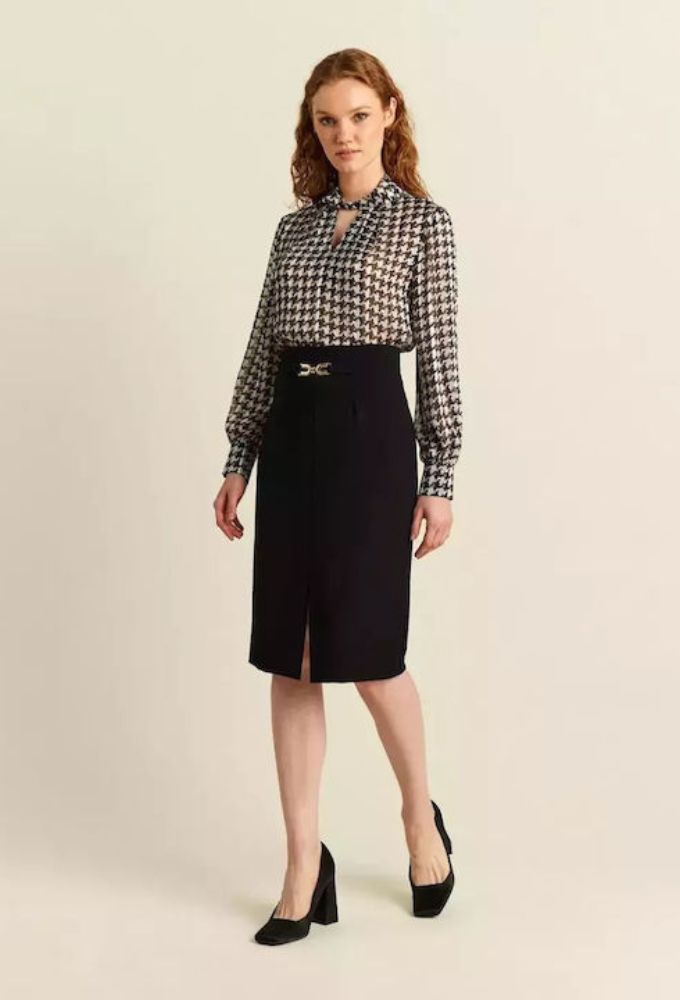 Forel Midi Φούστα σε Μαύρο Χρώμα - Image 3