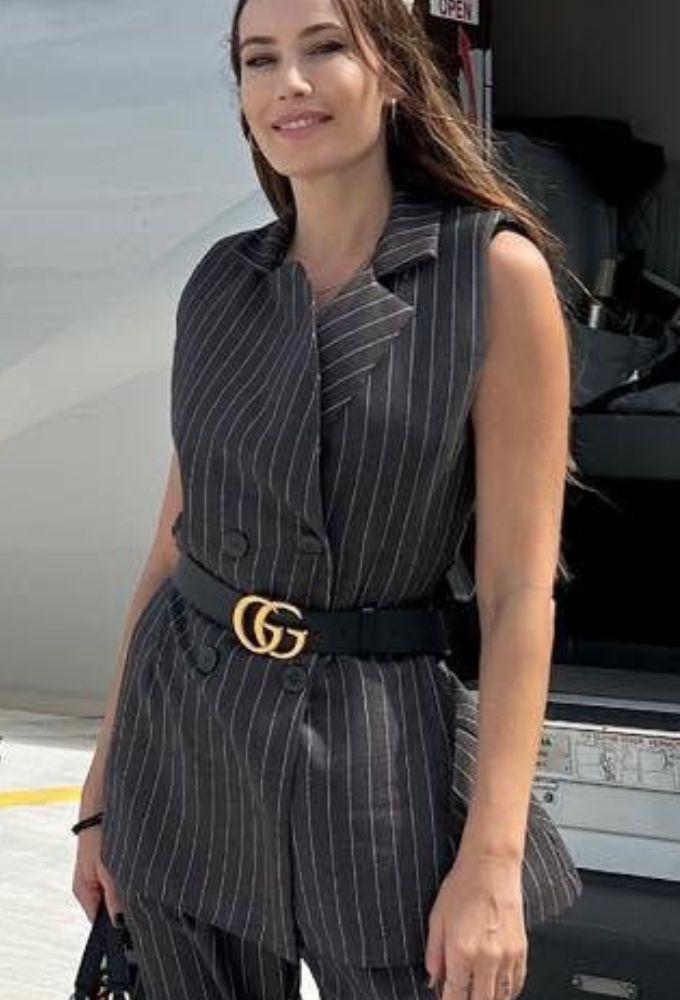 Shine2gether Γυναικείο Γιλέκο Γκρί με Ρίγες - Image 2