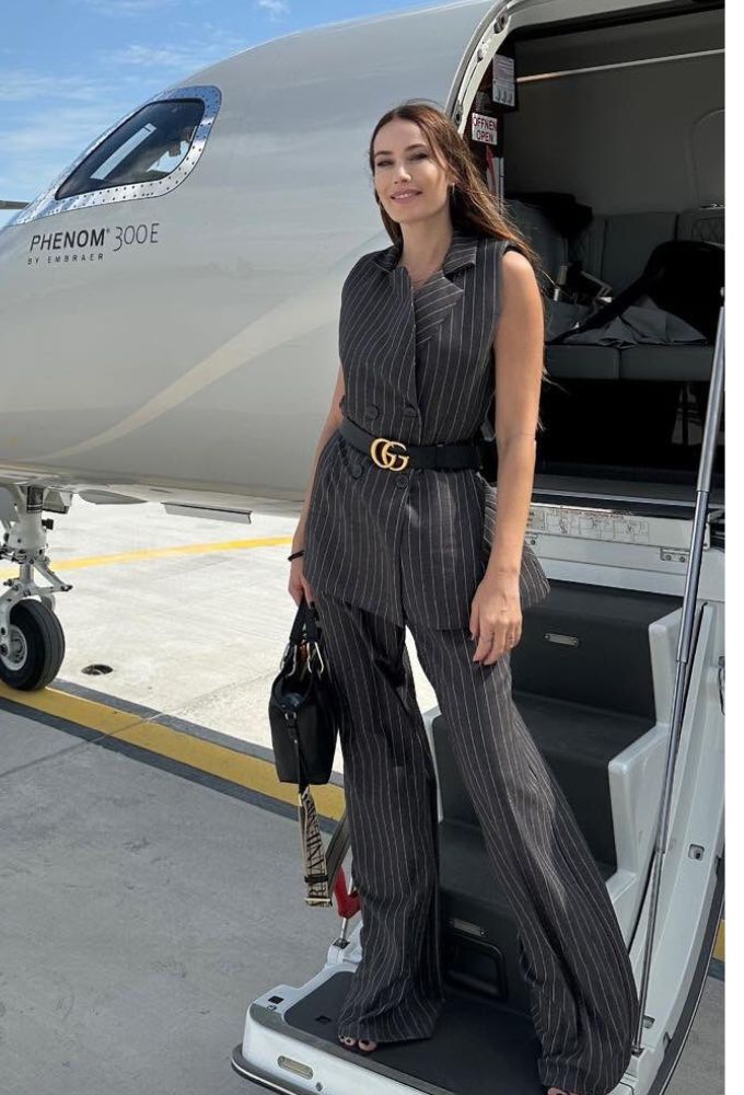 Shine2gether Γυναικείο Παντελόνι Γκρί με Ρίγες - Image 2