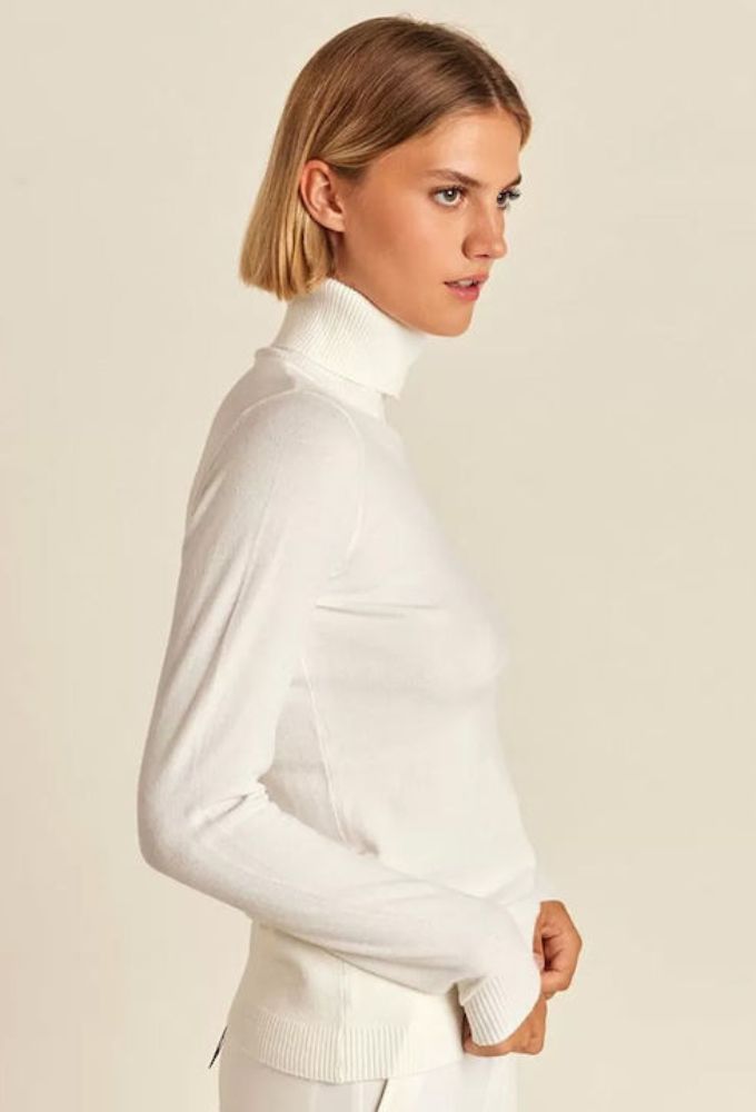 Forel Γυναικείο Μακρυμάνικο Πουλόβερ Ζιβάγκο Εκρού - Image 3