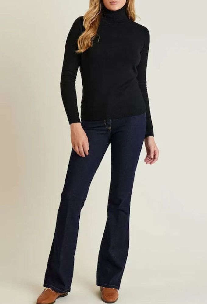 Forel Γυναικείο Μακρυμάνικο Πουλόβερ Ζιβάγκο Μαύρο - Image 3