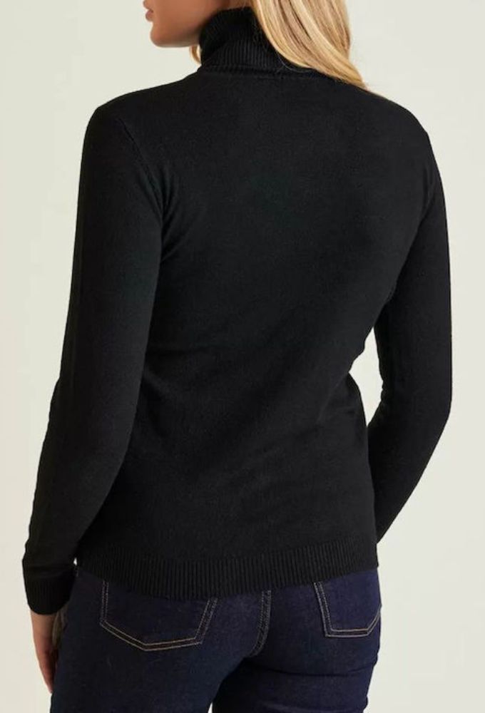 Forel Γυναικείο Μακρυμάνικο Πουλόβερ Ζιβάγκο Μαύρο - Image 2