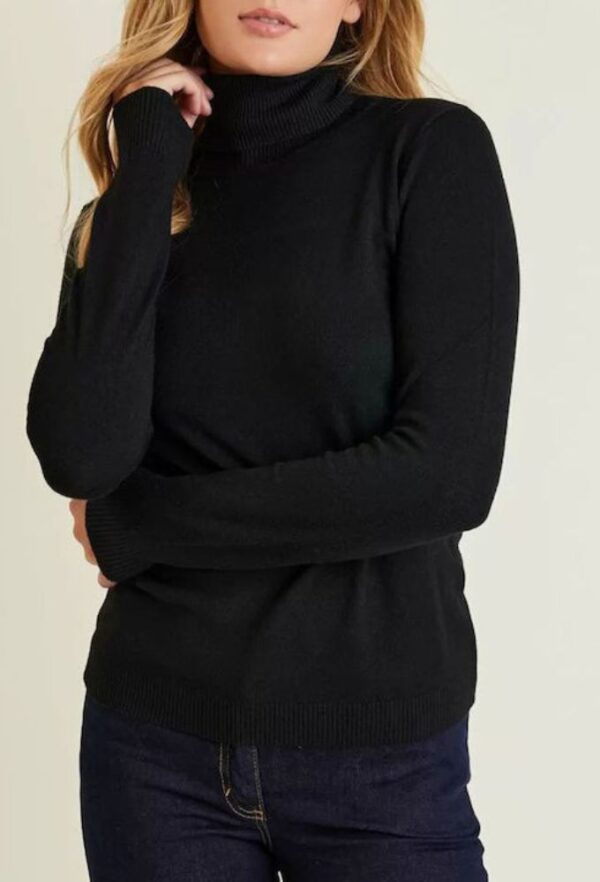 Forel Γυναικείο Μακρυμάνικο Πουλόβερ Ζιβάγκο Μαύρο