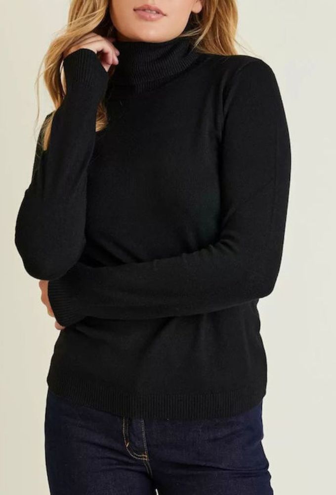 Forel Γυναικείο Μακρυμάνικο Πουλόβερ Ζιβάγκο Μαύρο