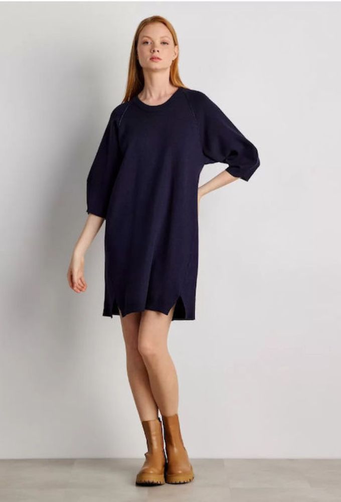 Forel Mini All Day Φόρεμα Πλεκτό Navy Μπλε