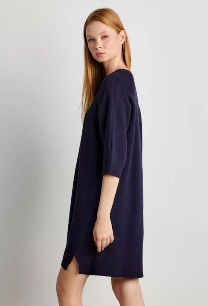 Forel Mini All Day Φόρεμα Πλεκτό Navy Μπλε - Image 4