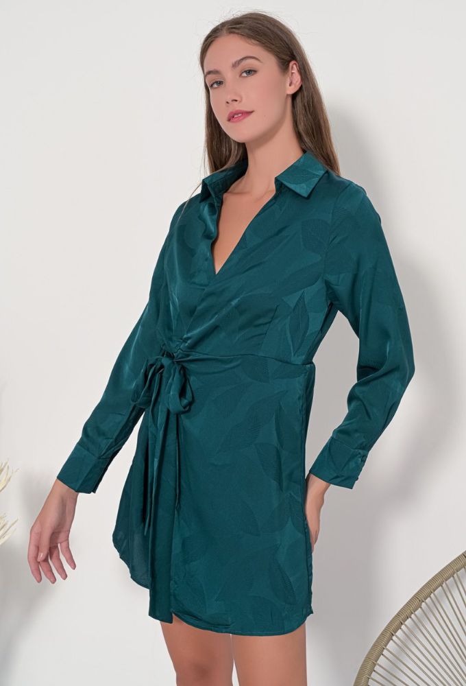 Fullah Sugah Γυναικείο Φόρεμα Wrap Πετρολ - Image 3