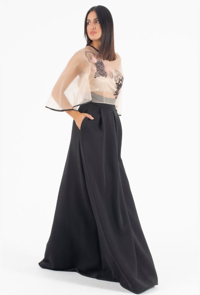 July Two Γυναικείο Μπεζ Αμπιγιέ Τοπ με Παγιέτες - Image 7