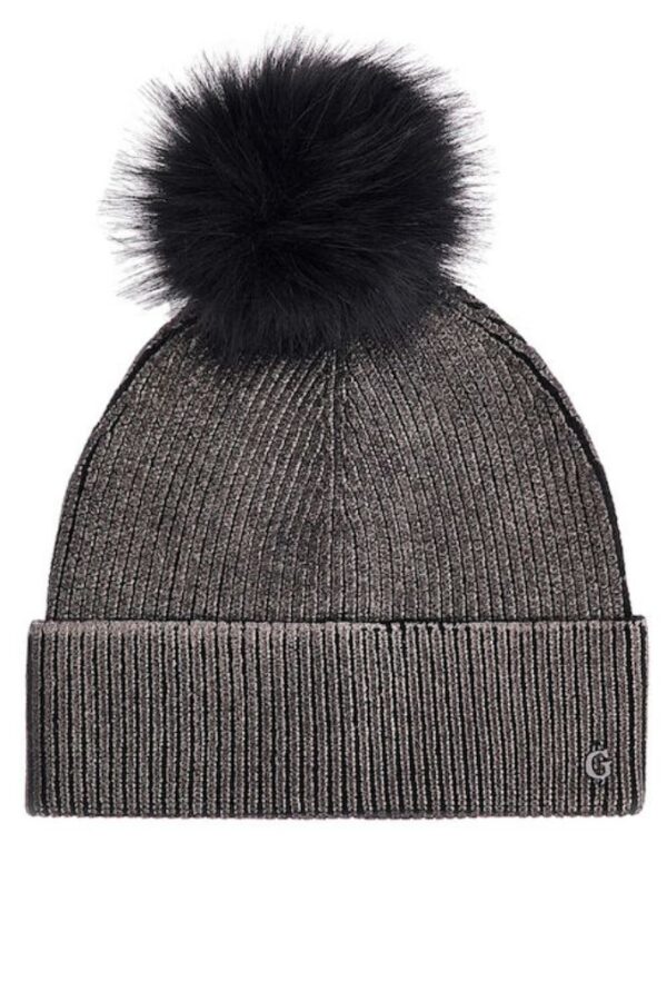 Guess Pom Pom Beanie Γυναικείος Σκούφος Πλεκτός Gunmetal