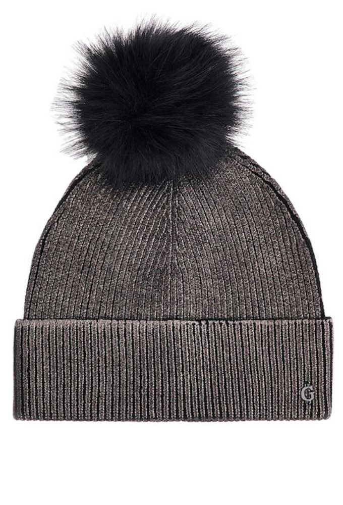 Guess Pom Pom Beanie Γυναικείος Σκούφος Πλεκτός Gunmetal