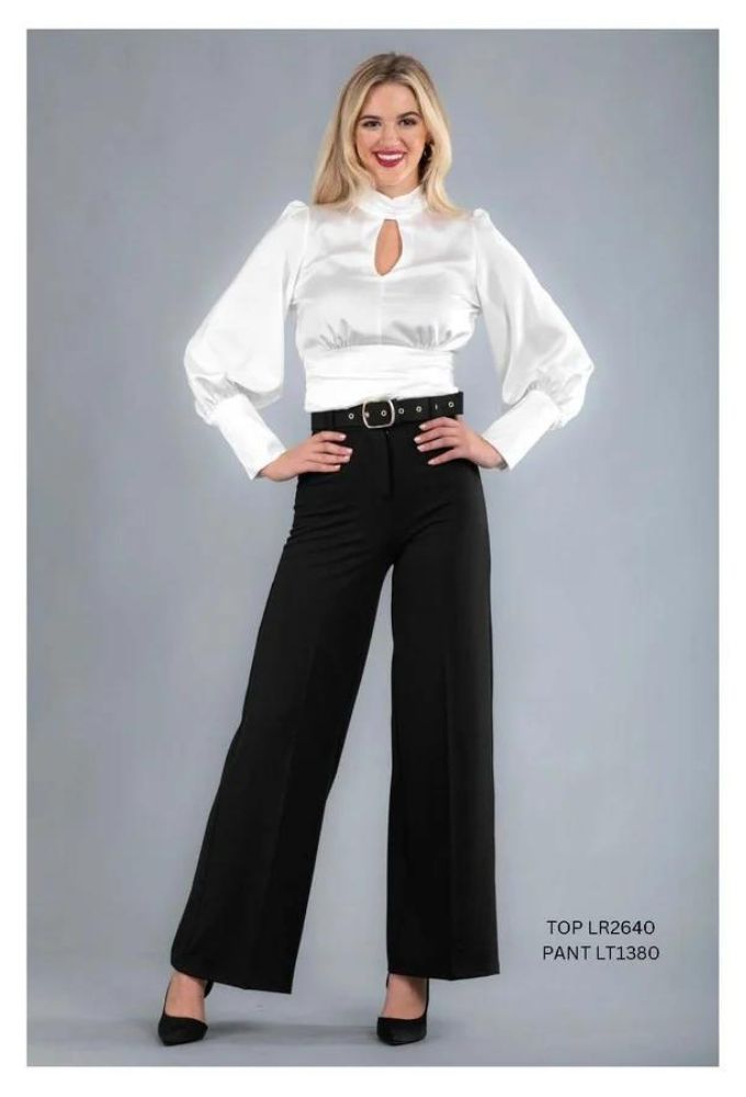 Le Vertige Γυναικεία Μαύρη Παντελόνα με Ζώνη - Image 2