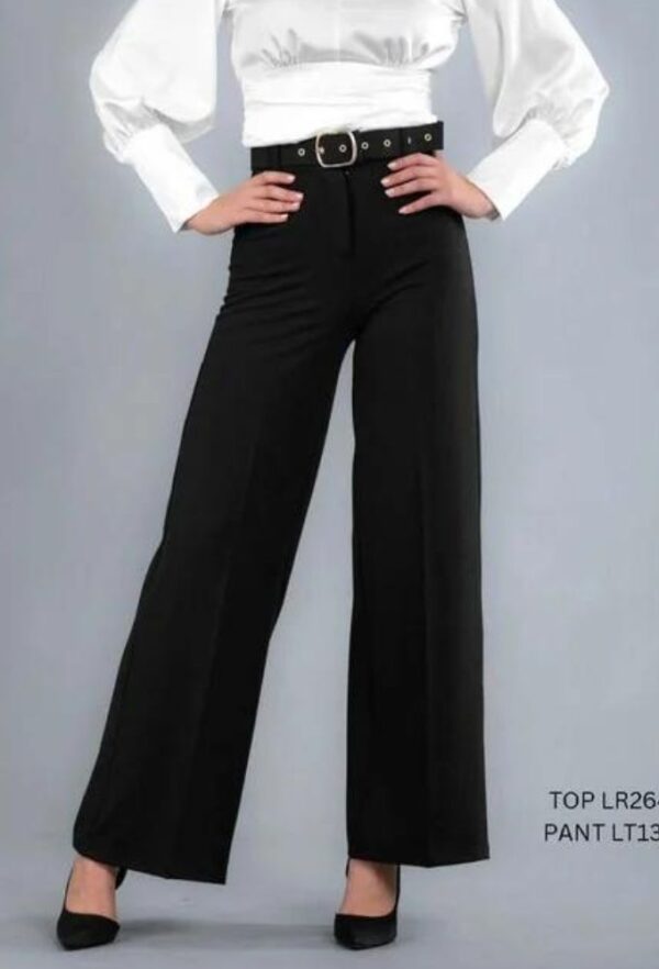 Le Vertige Γυναικεία Μαύρη Παντελόνα με Ζώνη