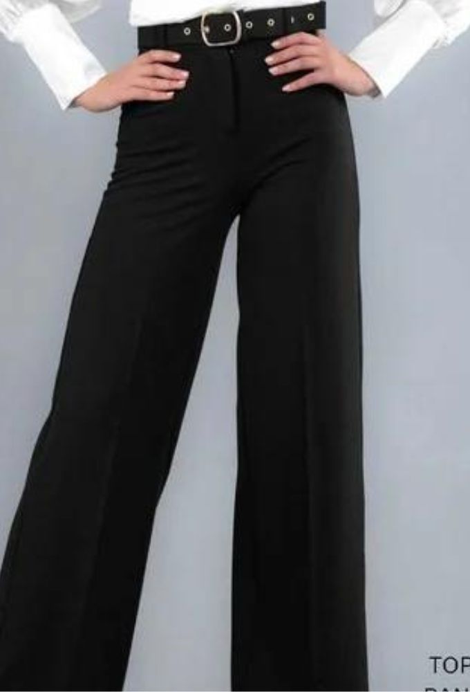 Le Vertige Γυναικεία Μαύρη Παντελόνα με Ζώνη - Image 4