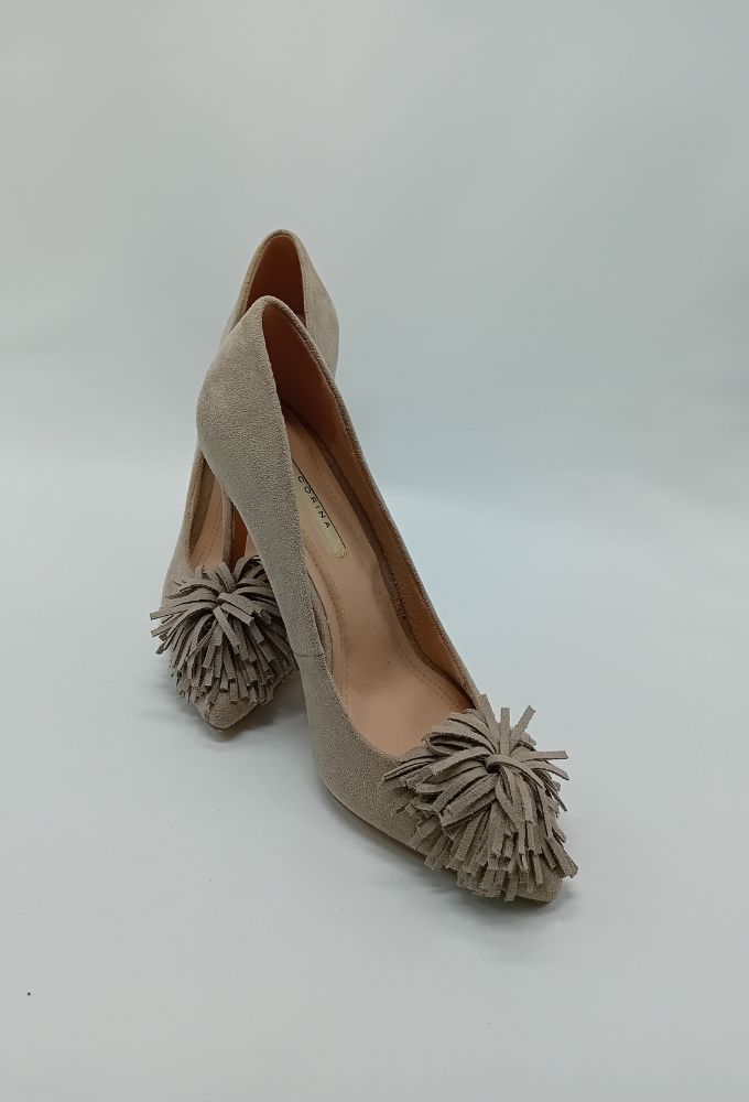 Corina Γυναικείες Γόβες Γκρι Ανοιχτό με Ψηλό Τακούνι - Image 5