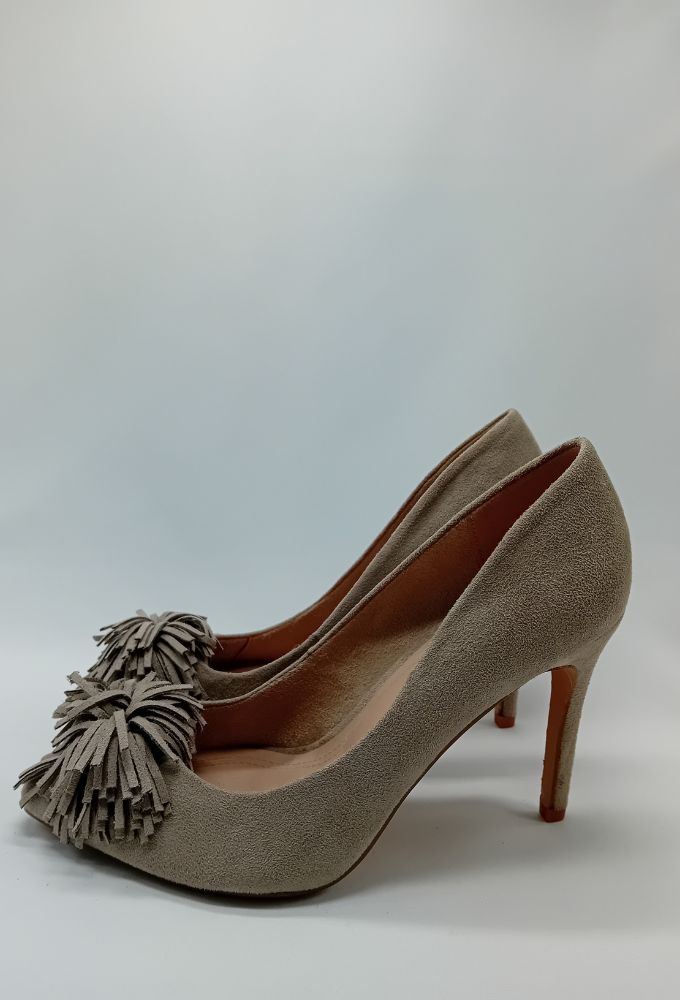 Corina Γυναικείες Γόβες Γκρι Ανοιχτό με Ψηλό Τακούνι - Image 4