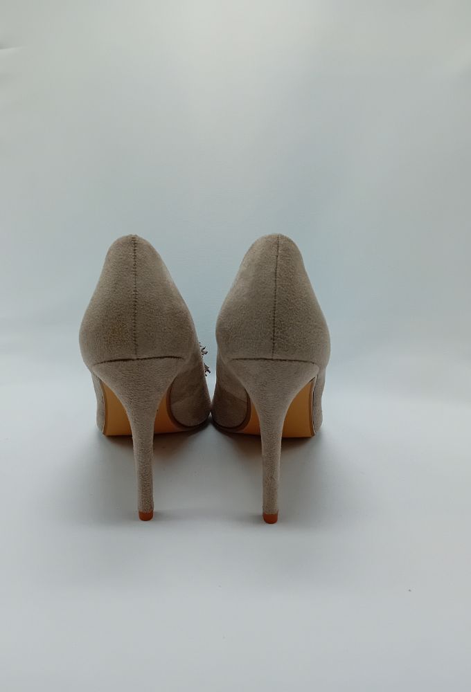 Corina Γυναικείες Γόβες Γκρι Ανοιχτό με Ψηλό Τακούνι - Image 3