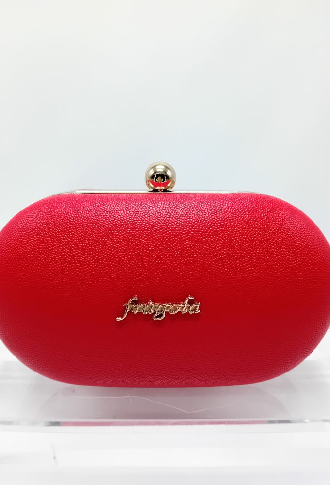 Fragola Κόκκινο Clutch Τσαντάκι με Χρυσή Αλυσίδα - Image 3