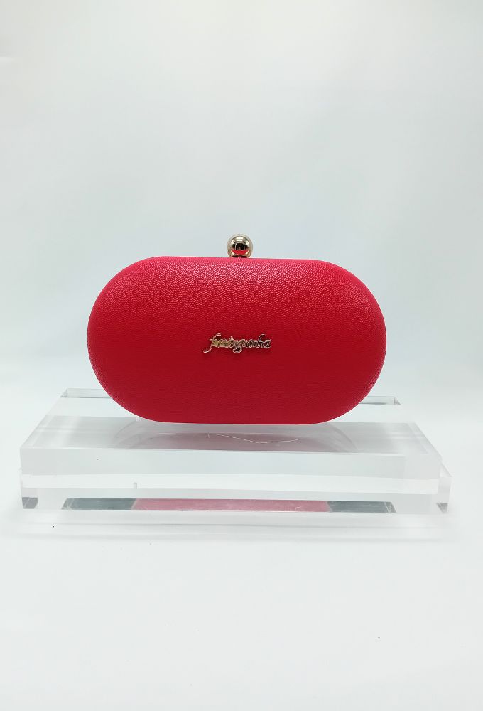 Fragola Κόκκινο Clutch Τσαντάκι με Χρυσή Αλυσίδα