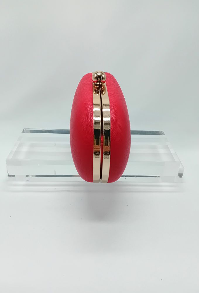 Fragola Κόκκινο Clutch Τσαντάκι με Χρυσή Αλυσίδα - Image 4