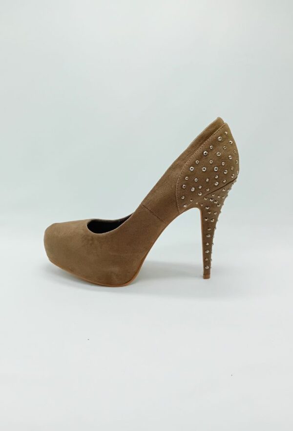 Fullah Sugah Γυναικείες Γόβες Mπεζ Σκούρο με Ψηλό Τακούνι