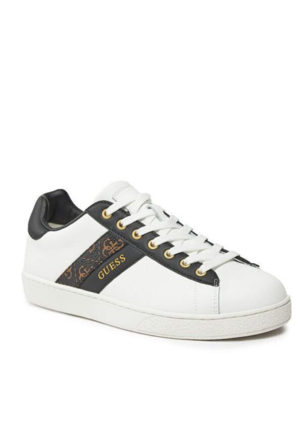 Guess Nola Ii Ανδρικά Sneakers Λευκά με Καφέ