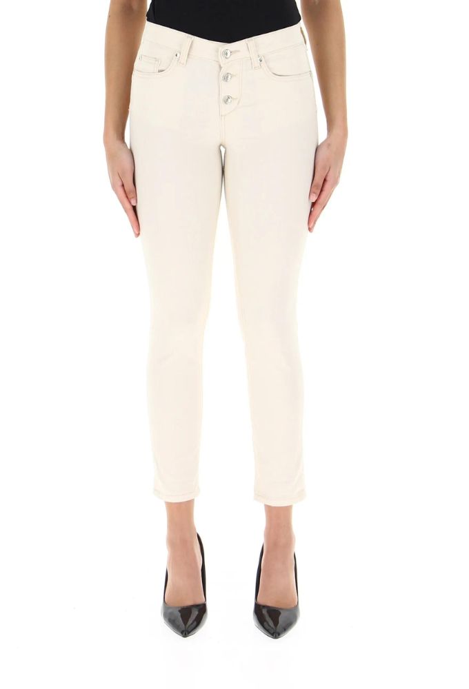 Liu Jo Γυναικείο Παντελόνι Skinny Jean Εκρού