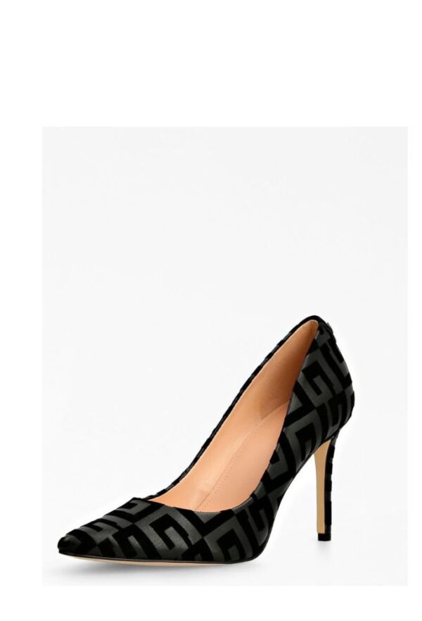 GUESS Μαύρη Γόβα με ανάγλυφο τύπωμα