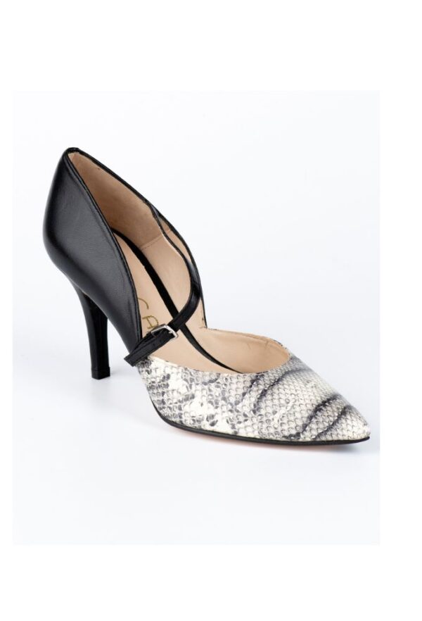 Unisa Μαύρες-Φίδινες Γόβες Με Μπαρέτα