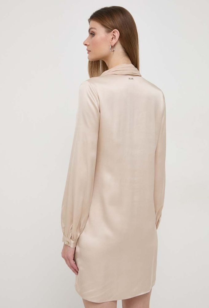 Liu Jo Mini Φόρεμα Satin Μονόχρωμο Μπεζ - Image 3