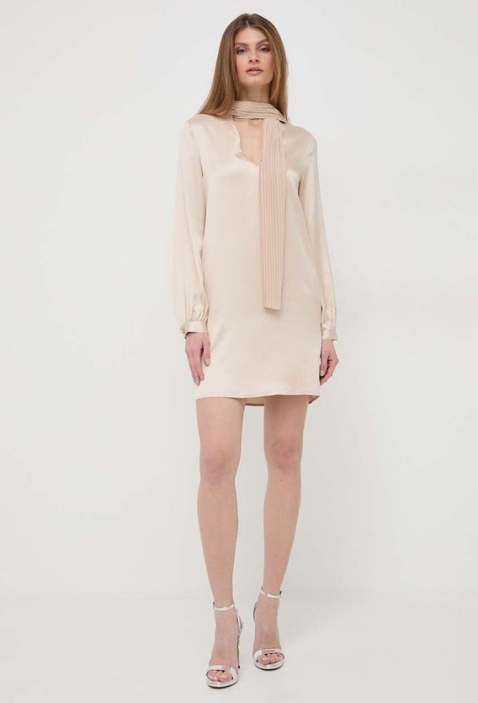 Liu Jo Mini Φόρεμα Satin Μονόχρωμο Μπεζ - Image 2