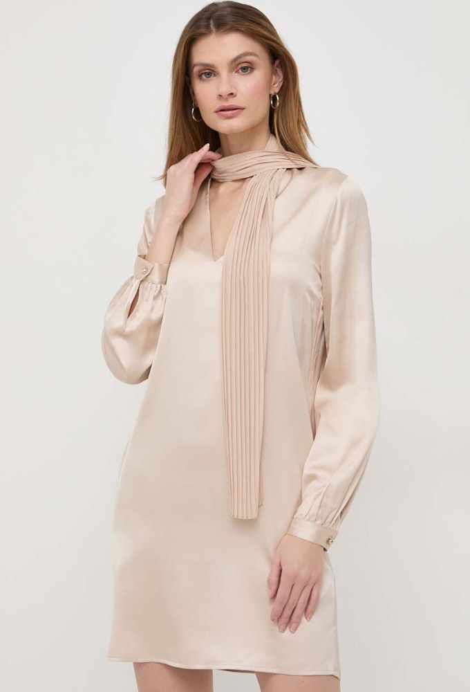 Liu Jo Mini Φόρεμα Satin Μονόχρωμο Μπεζ