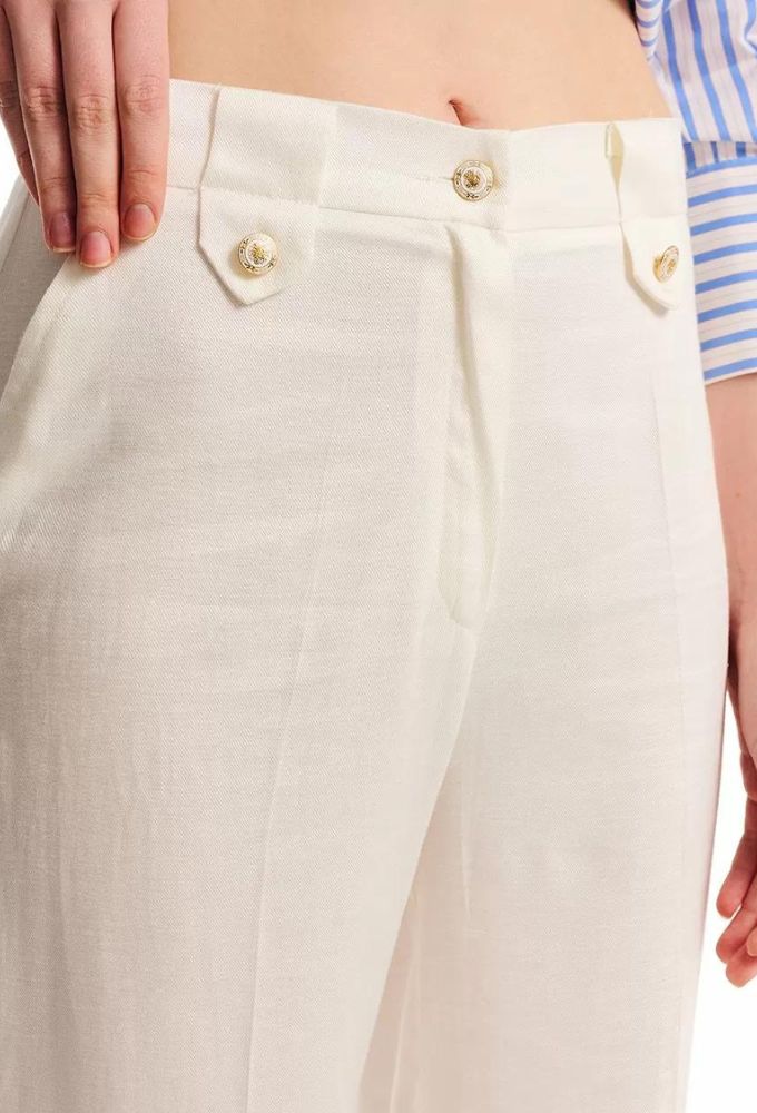 Forel Γυναικείο Εκρού Παντελόνι σε Ίσια Γραμμή - Image 3