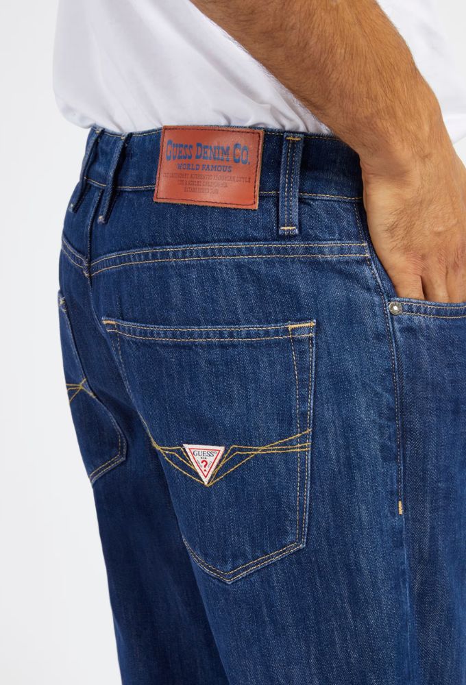 Guess Ανδρικό Χαμηλόμεσο Τζιν Παντελόνι Slim Mπλέ - Image 3