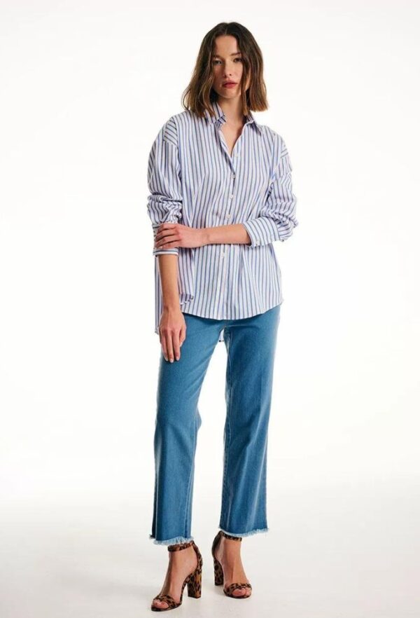 Forel Γυναικείο Jean Παντελόνι Crop Μπλέ Ανοιχτό