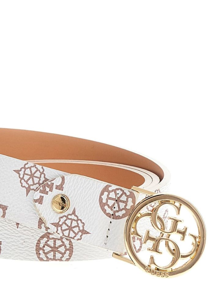 Guess Γυναικεία Άσπρη Ζώνη με Τύπωμα Λογότυπο - Image 3