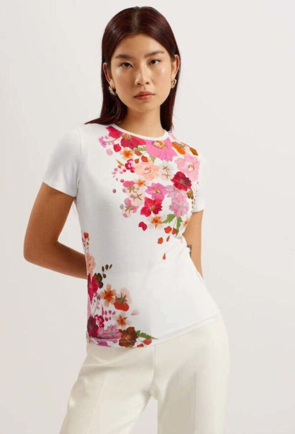 Ted Baker Γυναικεία Μπλούζα Κοντομάνικη Floral Πολύχρωμη