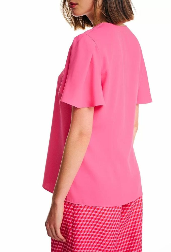 Forel Γυναικεία Μπλούζα με Βολάν Μανίκι Ροζ - Image 2