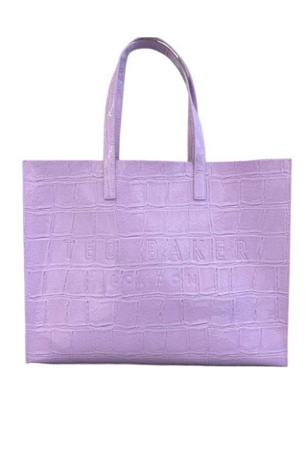 Ted Baker Γυναικεία Τσάντα Ώμου Κροκό Μεγάλη Λιλά
