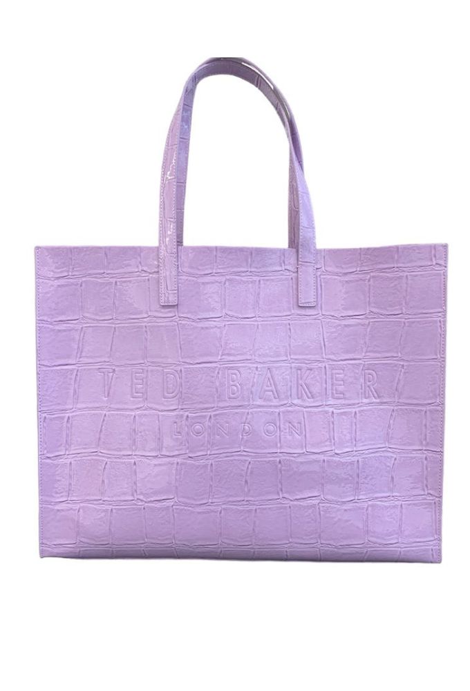 Ted Baker Γυναικεία Τσάντα Ώμου Κροκό Μεγάλη Λιλά