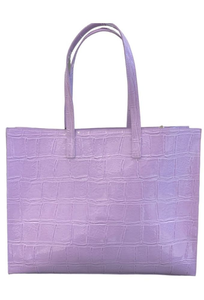 Ted Baker Γυναικεία Τσάντα Ώμου Κροκό Μεγάλη Λιλά - Image 3